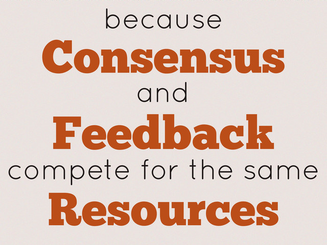 because
Consensus
and
Feedback
compete for the same
Resources
