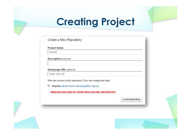 Creating Project

