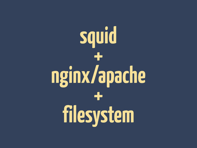 squid
+
nginx/apache
+
filesystem
