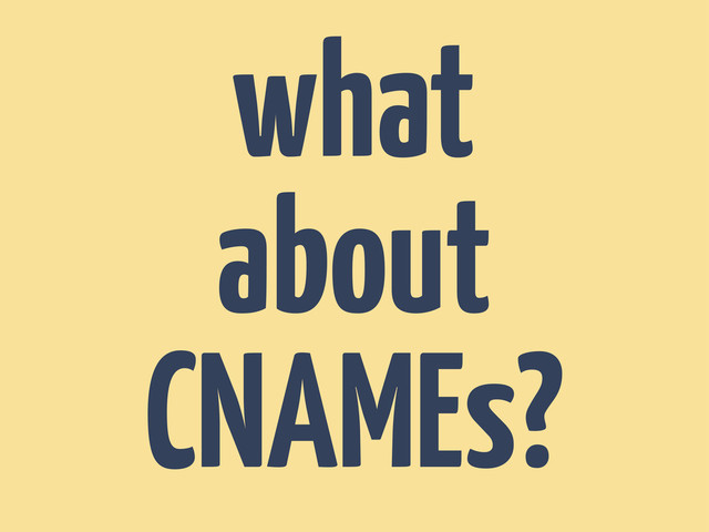 what
about
CNAMEs?
