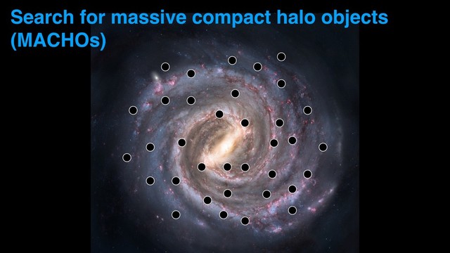 Search for massive compact halo objects
(MACHOs)
