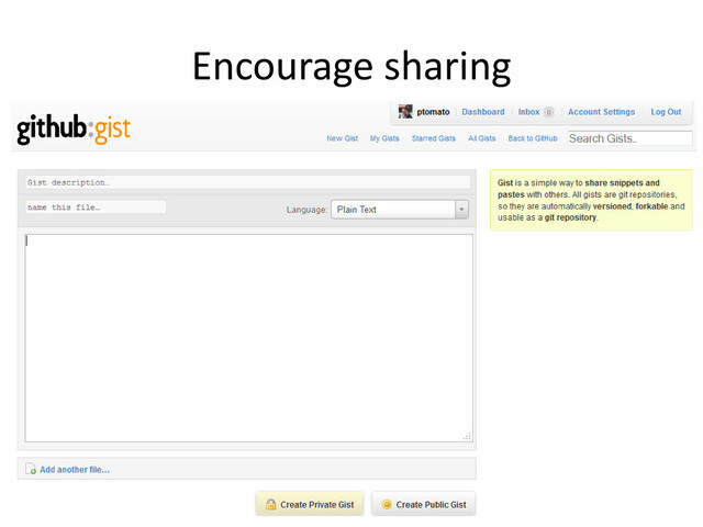 Encourage sharing
