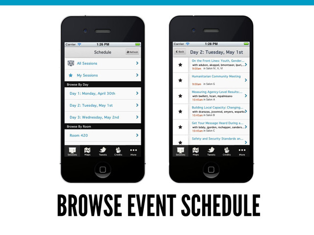 BROWSE EVENT SCHEDULE
