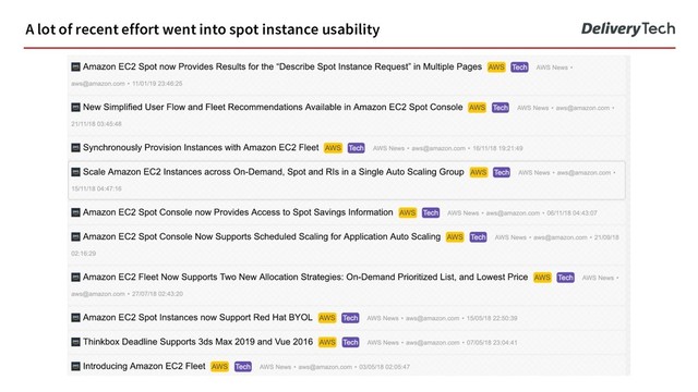 A lot of recent effort went into spot instance usability

