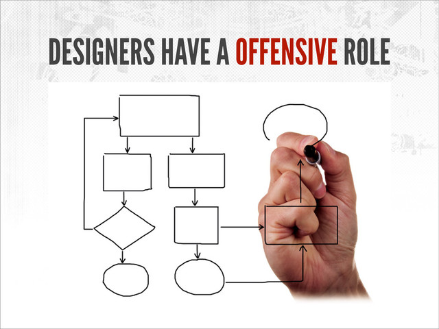 DESIGNERS HAVE A OFFENSIVE ROLE
