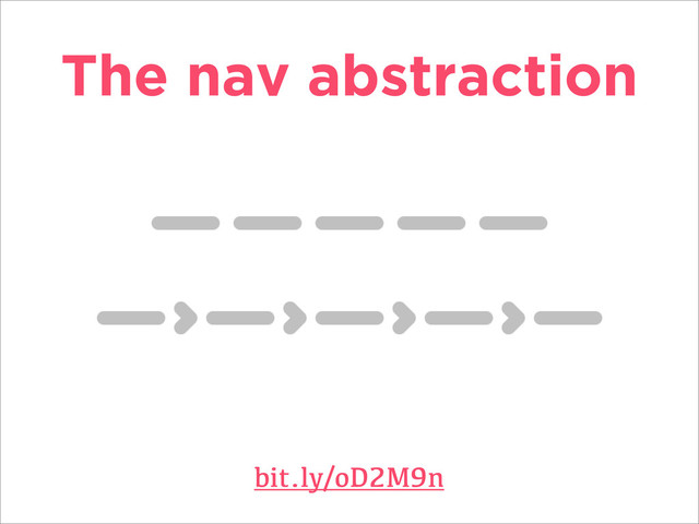 The nav abstraction
bit.ly/oD2M9n
