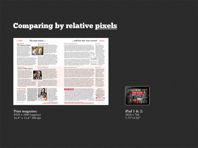 Comparing by relative pixels
