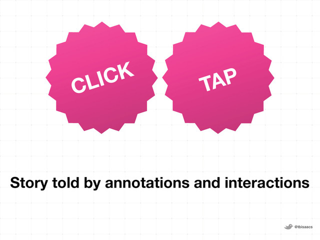 @tbisaacs
CLICK
Story told by annotations and interactions
TAP
