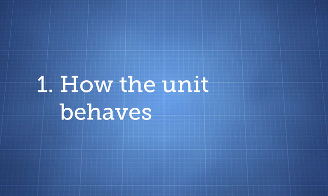 1. How the unit
behaves

