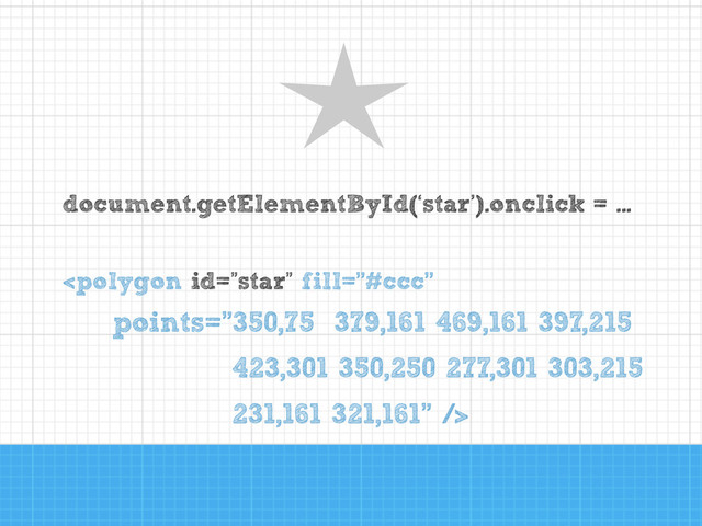 document.getElementById(‘star’).onclick = ...
!


