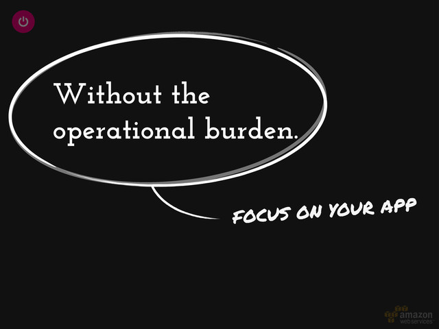 Without the
operational burden.
FOCUS ON YOUR APP

