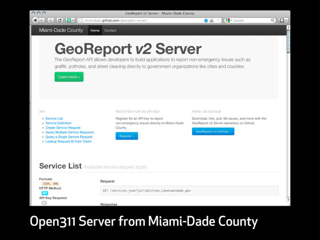 Open311 Server from Miami-Dade County
