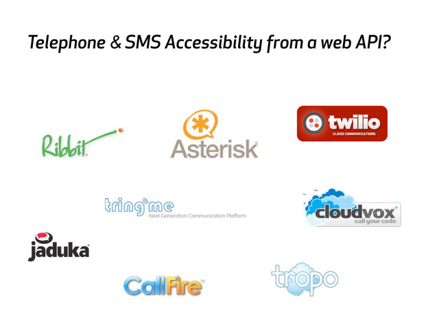 Text
Telephone & SMS Accessibility from a web API?
