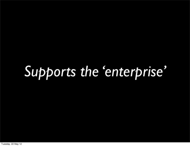 Supports the ‘enterprise’
Tuesday, 22 May 12
