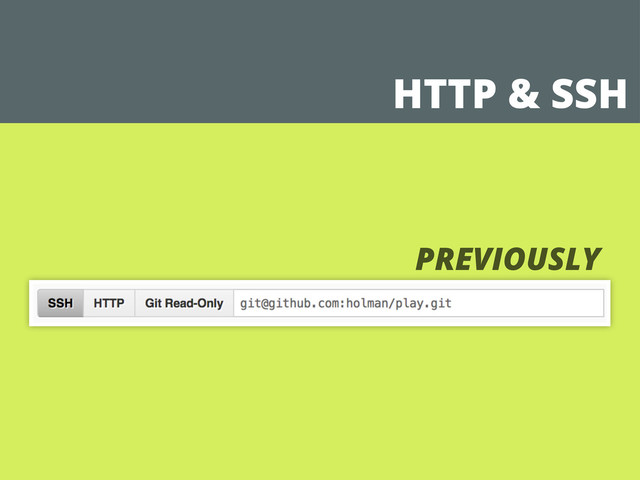 HTTP & SSH
PREVIOUSLY
