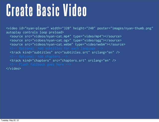 Create Basic Video










Tuesday, May 22, 12
