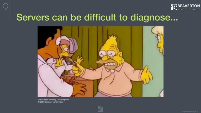 © JAMF Software, LLC
Credit: Matt Groening, The Simpsons

© 20th Century Fox Television

Servers can be difﬁcult to diagnose...

