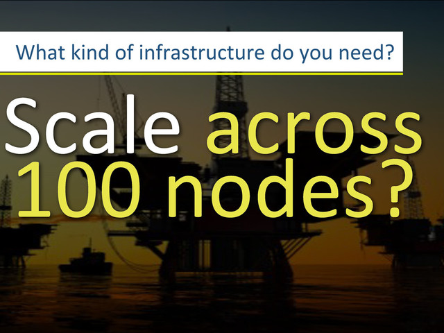 What3kind3of3infrastructure3do3you3need?
Scale3across3
1003nodes?
