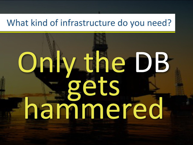 What3kind3of3infrastructure3do3you3need?
Only3the3DB3
gets3
hammered
