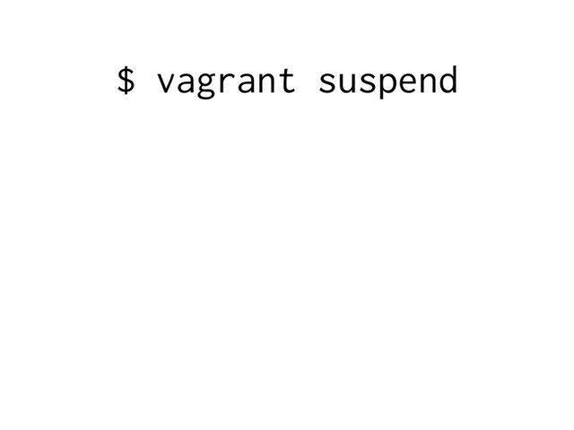 $ vagrant suspend
