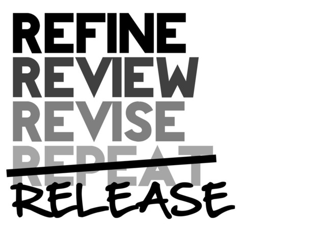refine
review
revise
repeat
RELEASE  
