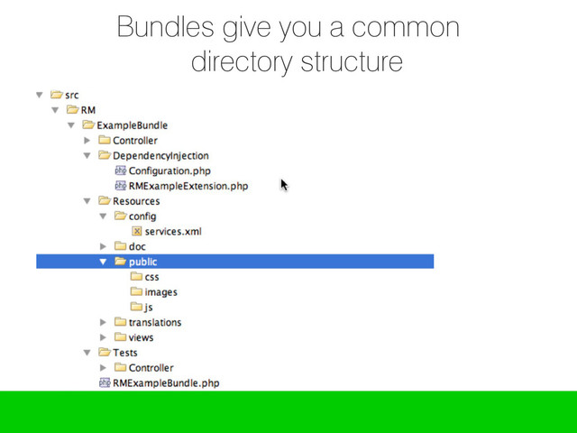 Bundles give you a common
directory structure
