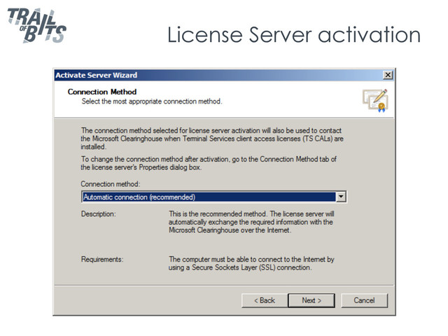 License Server activation
