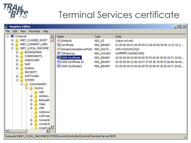 Terminal Services certificate
