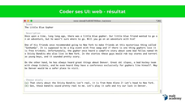 Coder ses UI: web - résultat
