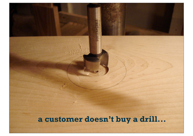a customer doesn’t buy a drill...
