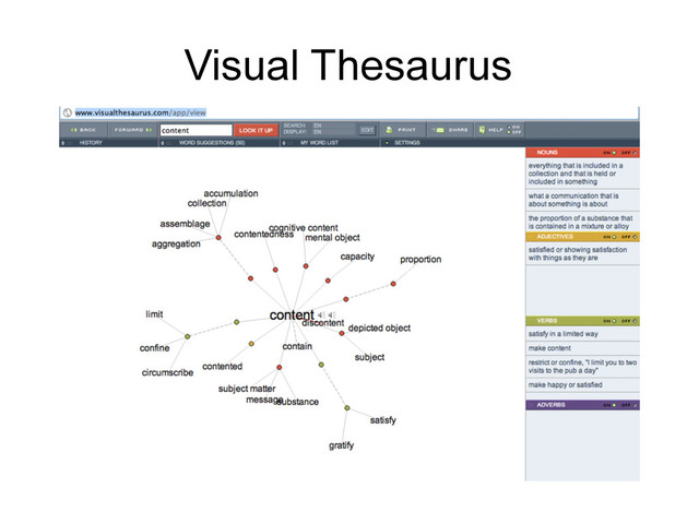 Visual Thesaurus
11
