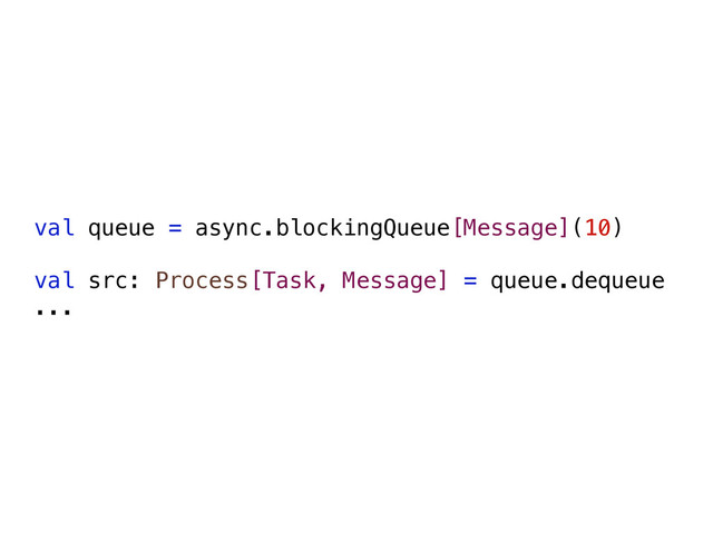 val queue = async.blockingQueue[Message](10)
val src: Process[Task, Message] = queue.dequeue
...
