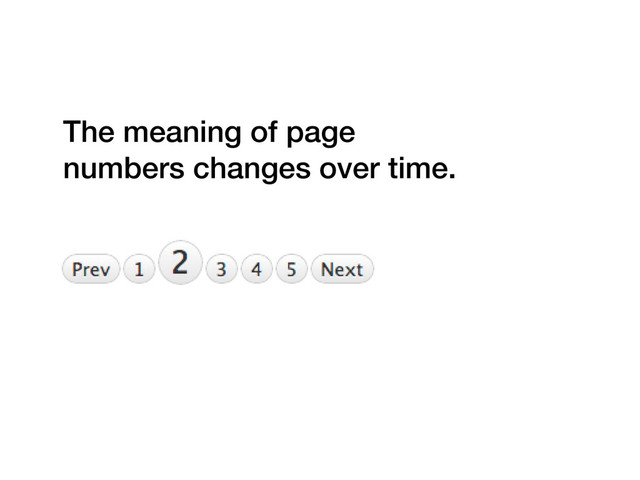 The meaning of page
numbers changes over time.
