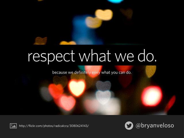 @bryanveloso
respect what we do.
because we definitely envy what you can do.
http://flickr.com/photos/radicalccs/3080624143/
