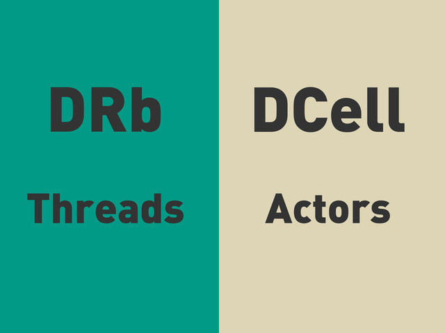 DRb DCell
Threads Actors
