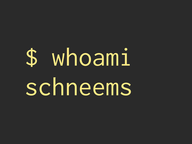 $ whoami
schneems

