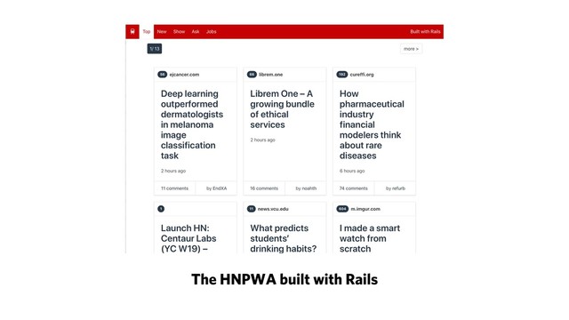 The HNPWA built with Rails
