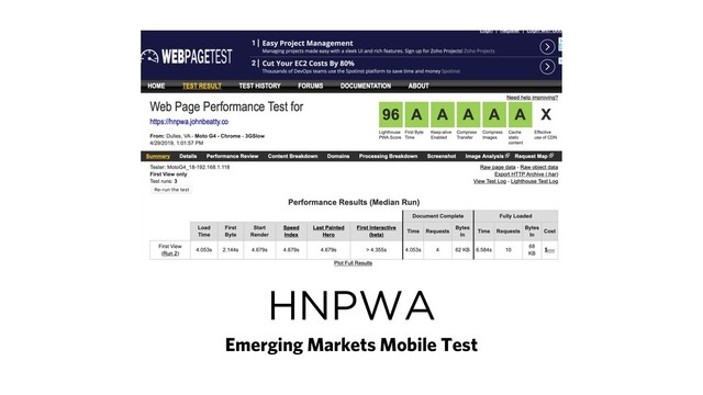 HNPWA
Emerging Markets Mobile Test
