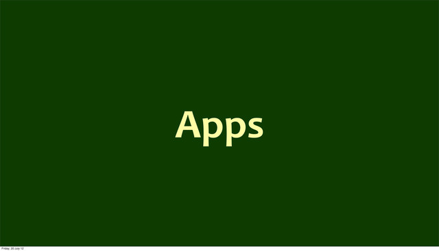 Apps
Friday, 20 July 12
