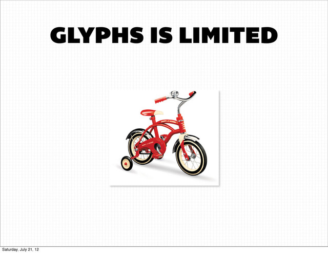 GLYPHS IS LIMITED
Saturday, July 21, 12

