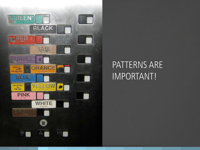 PATTERNS ARE
IMPORTANT!
