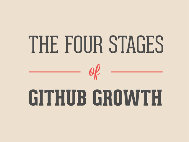 GITHUB GROWTH
THE FOUR STAGES
of
