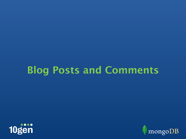 Blog Posts and Comments
