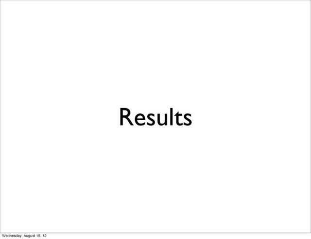 Results
Wednesday, August 15, 12
