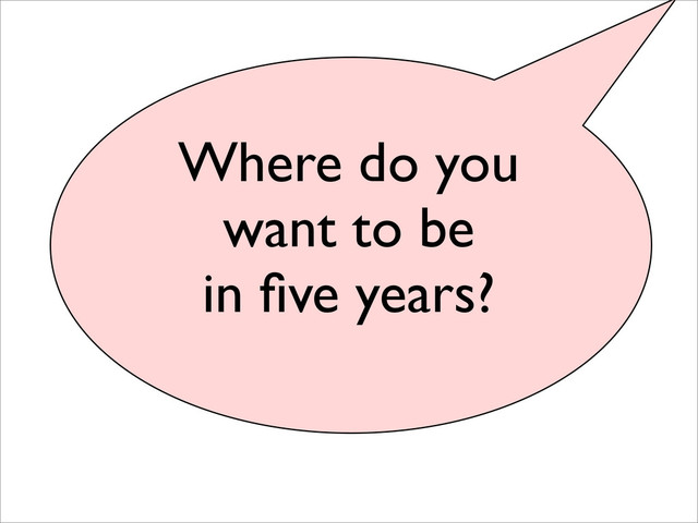 Where do you
want to be
in ﬁve years?
