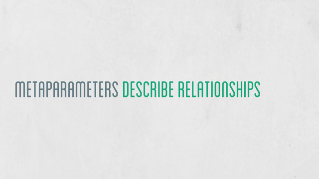 metaparameters describe relationships
