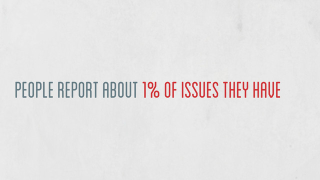 people report about 1% of issues they have
