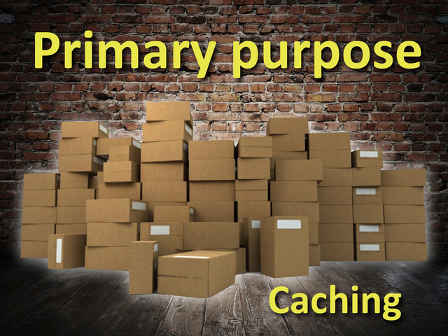 Primary	  purpose
Caching
