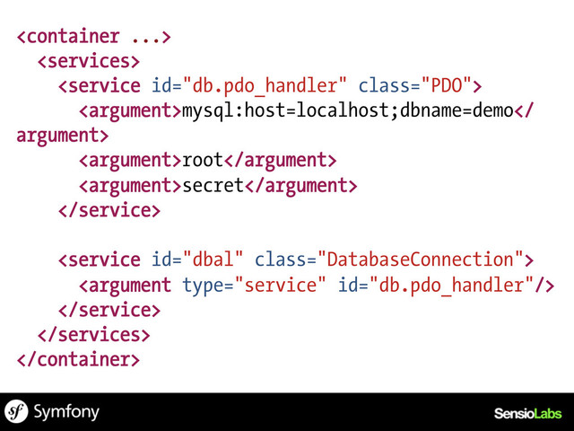 


mysql:host=localhost;dbname=demo
argument>
root
secret






