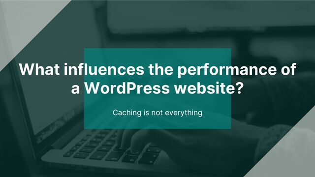 What influences the performance of
a WordPress website?
Caching is not everything
